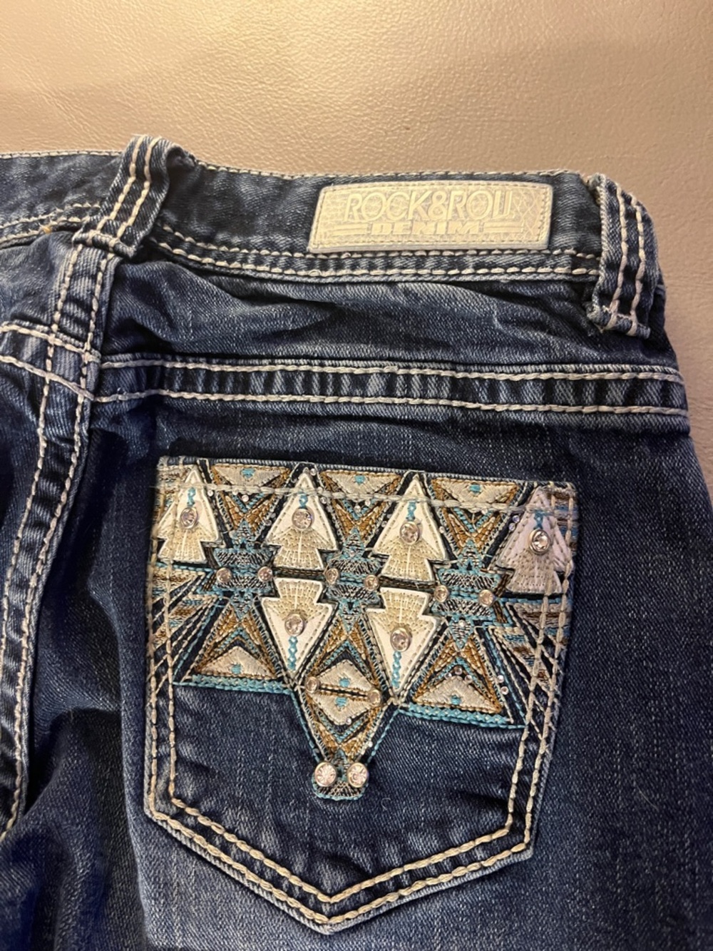 Rock & Roll Dark Blue Bootcut Stretch Jeans